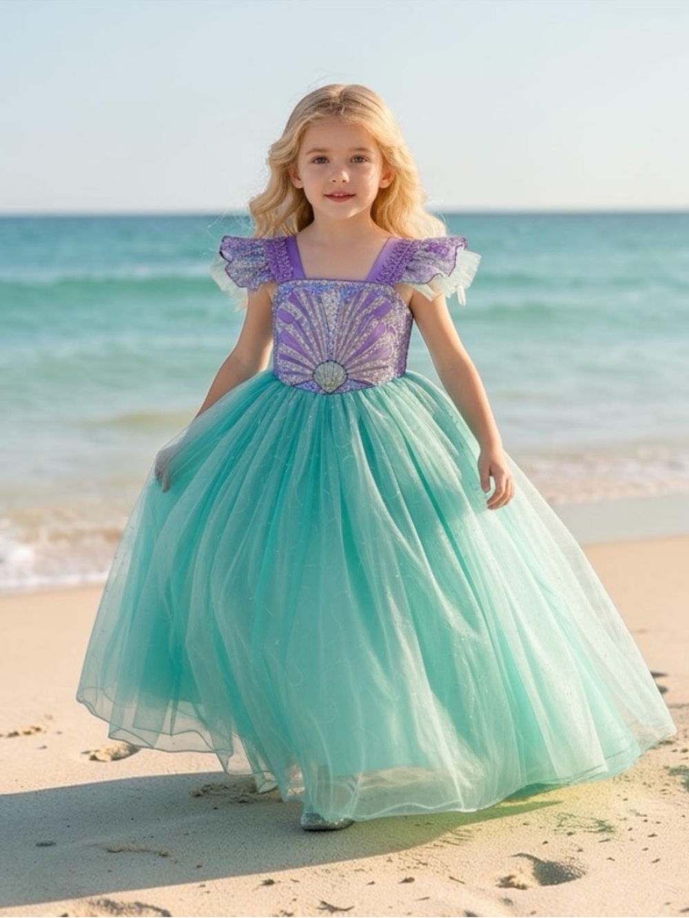 Enchanting Aqua and Lavender Princess Dress